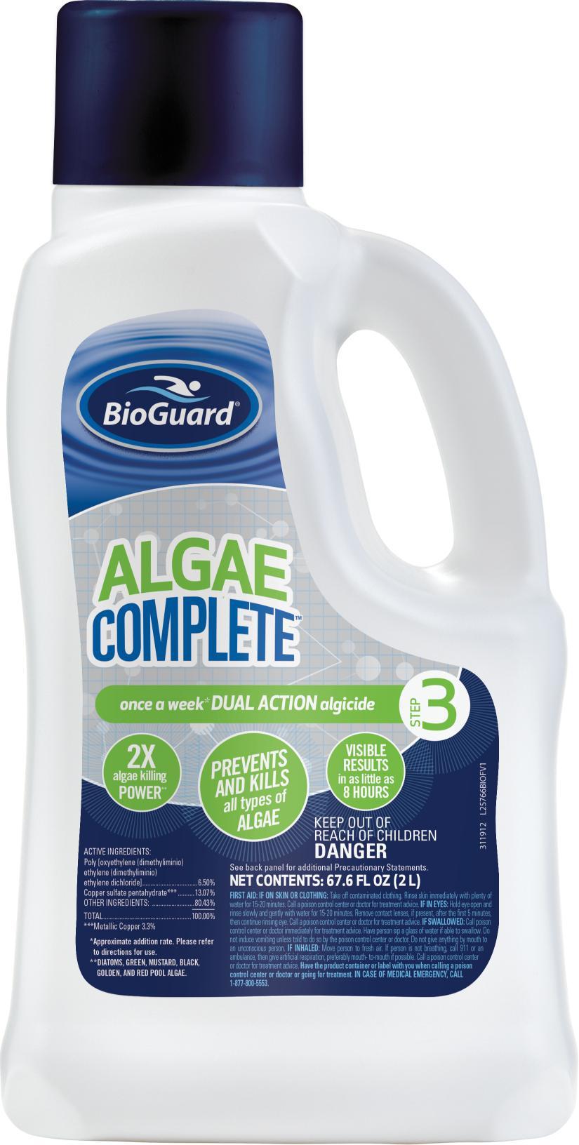 Picture of a 67oz bottle of Bioguard Brand Algae Complete
