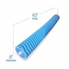 Picture of a VOS Titan Pool Noodle showing the Length to be 45" Long and the Diameter to be 6" Across